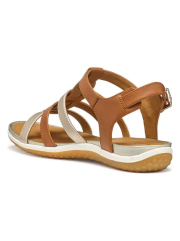 Geox Sandalen in Hellbraun/ Gold