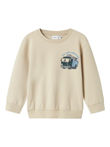 name it Bluza "Dennis" w kolorze beżowym ze wzorem