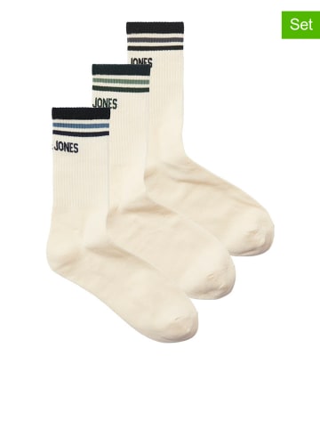 JACK & JONES Junior 3er-Set: Socken "Kurt" in Creme