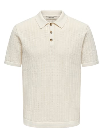 ONLY & SONS Koszulka polo w kolorze kremowym