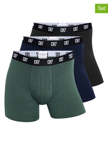 CR7 3-delige set: boxershorts kaki/zwart/donkerblauw