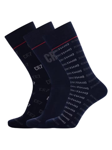 CR7 3er-Set: Socken in Dunkelblau Schwarz/ Dunkelblau