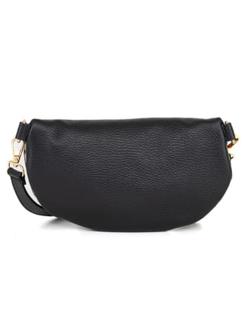Mia Tomazzi Leder-Brustbeutel "Perugino" in Schwarz - (B)23 x (H)13 x (T)2 cm