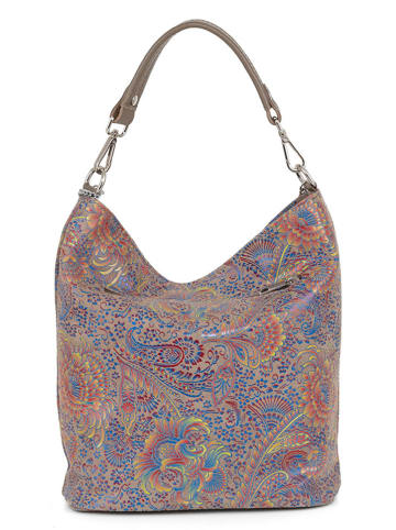 Mia Tomazzi Leren schoudertas "Benaco" taupe - (B)28 x (H)31 x (D)15 cm