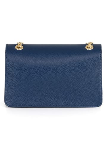 Mia Tomazzi Leren schoudertas "Bagarotti" blauw - (B)19 x (H)15 x (D)9 cm