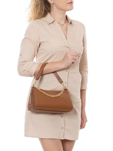 Mia Tomazzi Leren schoudertas "Zumbini" camel - (B)28 x (H)15 cm