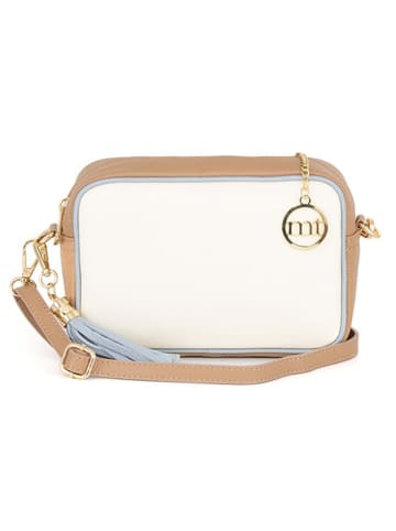 Mia Tomazzi Leder-Umhängetasche "Venosta" in Creme - (B)20 x (H)10 x (T)8 cm