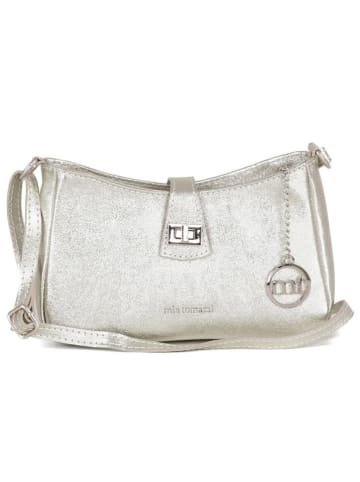 Mia Tomazzi Leder-Umhängetasche "Marengo" in Silber - (B)23 x (H)13 x (T)7 cm