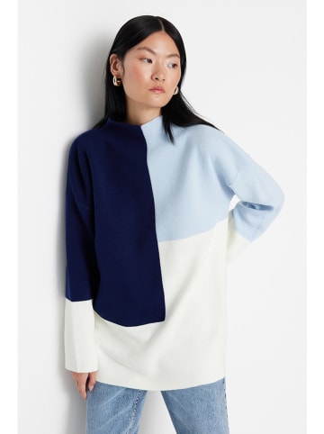trendyol Trui donkerblauw/wit/lichtblauw