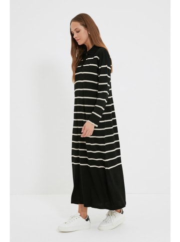 trendyol Gebreide jurk zwart/beige