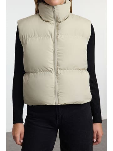 trendyol Doorgestikte bodywarmer beige
