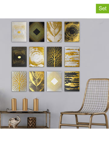 wall addiction 12er-Set: Holz-Kunstdrucke