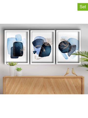 wall addiction Druki na drewnie (3 szt.) w ramce