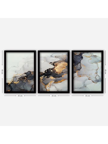 wall addiction 3-delige set: ingelijste kunstdrukken op hout