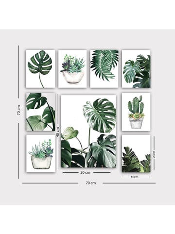 wall addiction 9er-Set: Holz-Kunstdrucke