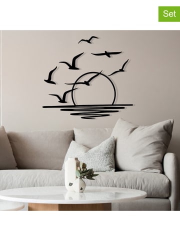 wall addiction 5er-Set: Wanddekoration in Schwarz