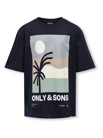 ONLY & SONS Junior Koszulka "Artsy" w kolorze granatowym