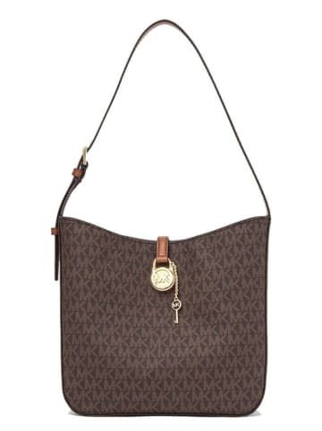 Michael Kors Leder-Schultertasche in Dunkelbraun - (B)27 x (H)23 x (T)11 cm