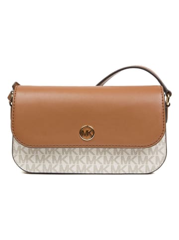 Michael Kors Leder-Umhängetasche in Creme/ Camel - (B)21 x (H)14 x (T)4,5 cm