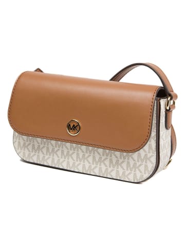 Michael Kors Leder-Umhängetasche in Creme/ Camel - (B)21 x (H)14 x (T)4,5 cm