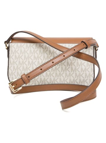Michael Kors Leder-Umhängetasche in Creme/ Camel - (B)21 x (H)14 x (T)4,5 cm