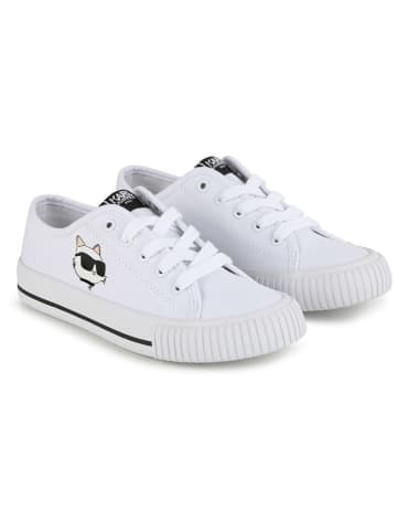 Karl Lagerfeld Kids Skórzane sneakersy w kolorze białym