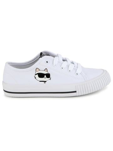 Karl Lagerfeld Kids Leder-Sneakers in Weiß