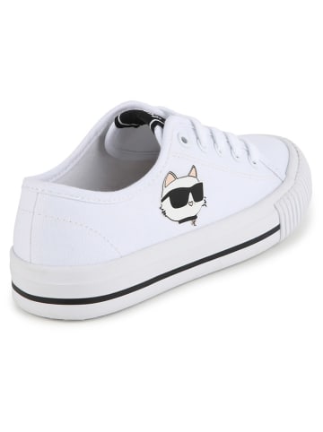 Karl Lagerfeld Kids Leder-Sneakers in Weiß