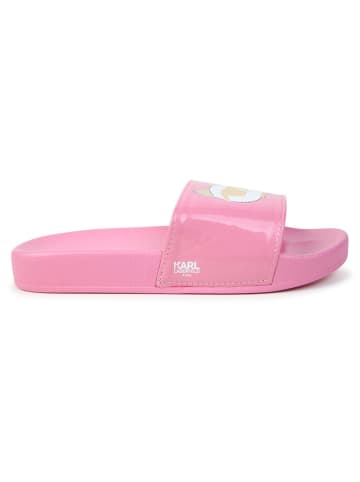 Karl Lagerfeld Kids Klapki w kolorze jasnoróżowym
