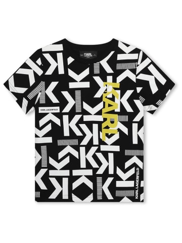 Karl Lagerfeld Kids Koszulka w kolorze czarno-białym