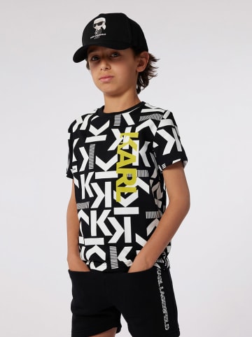 Karl Lagerfeld Kids Koszulka w kolorze czarno-białym