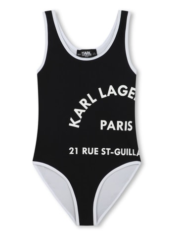 Karl Lagerfeld Kids Badeanzug in Schwarz/ Weiß