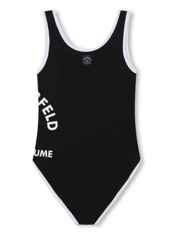Karl Lagerfeld Kids Badeanzug in Schwarz/ Weiß
