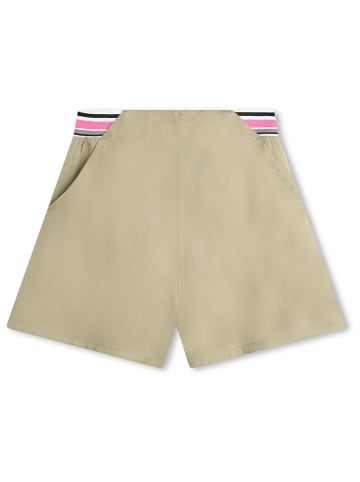 Karl Lagerfeld Kids Szorty w kolorze oliwkowo-jasnoróżowym