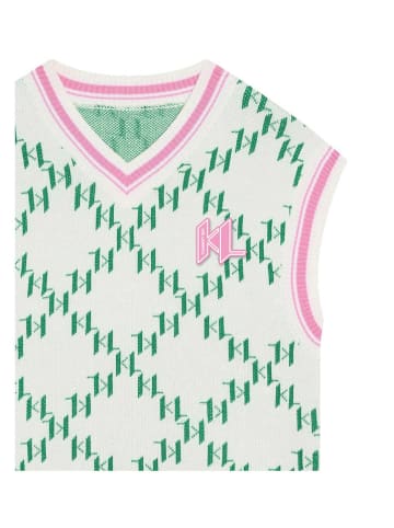 Karl Lagerfeld Kids Sukienka w kolorze biało-zielono-jasnoróżowym