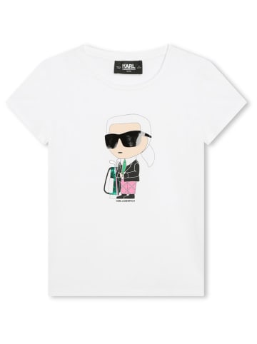 Karl Lagerfeld Kids Koszulka w kolorze białym ze wzorem