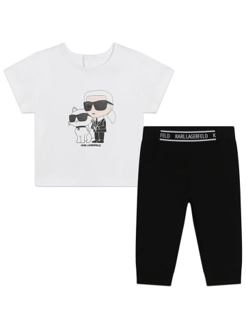 Karl Lagerfeld Kids 2-częściowy zestaw w kolorze biało-czarnym
