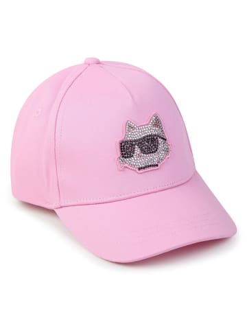 Karl Lagerfeld Kids Czapka w kolorze jasnoróżowym