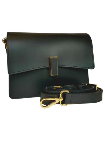 ORE10 Leder-Umhängetasche "Lazur" in Schwarz - (B)22 x (H)18 x (T)7 cm
