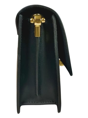 ORE10 Leren schoudertas "Lazur" zwart - (B)22 x (H)18 x (D)7 cm