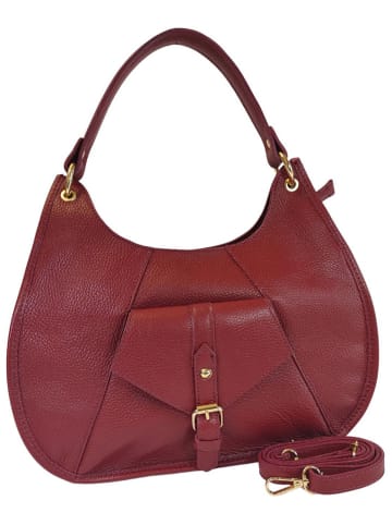 ORE10 Leder-Schultertasche "Miser" in Rot - (B)35 x (H)30 x (T)9 cm