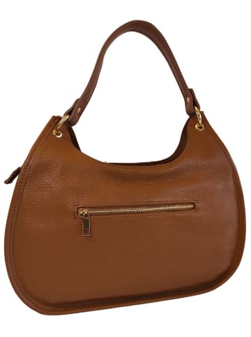 ORE10 Leren schoudertas "Miser" lichtbruin - (B)35 x (H)30 x (D)9 cm