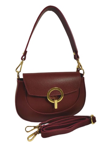 ORE10 Leder-Henkeltasche "Stross" in Dunkelrot - (B)24 x (H)16 x (T)5 cm