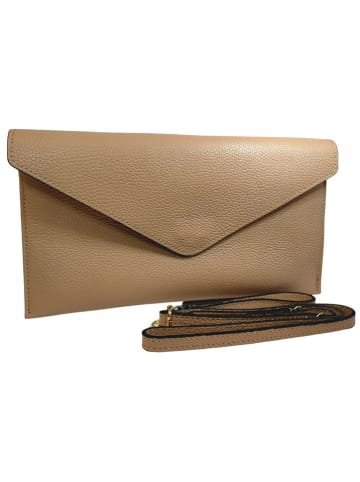 ORE10 Leder-Umhängetasche "Moiso" in Beige - (B)31 x (H)16 x (T)0,8 cm