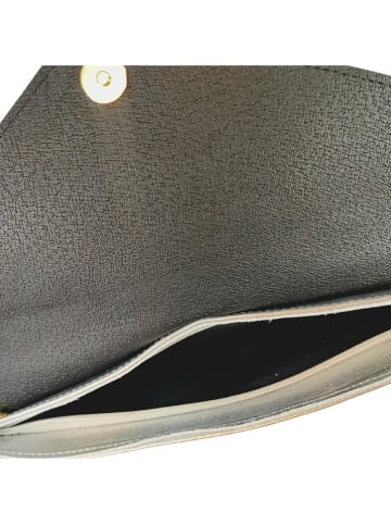 ORE10 Leren schoudertas "Moiso" zilverkleurig - (B)31 x (H)16 x (D)0,8 cm