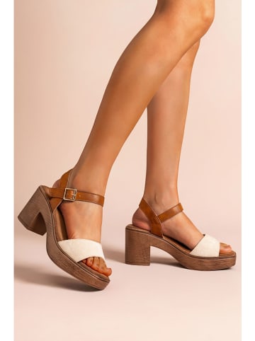 Foreverfolie Sandaletten in Hellbraun/ Creme