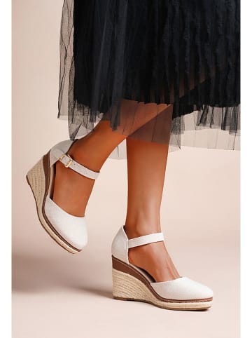 Foreverfolie Keilsandalen in Grau/ Beige