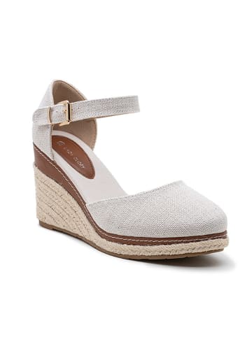 Foreverfolie Keilsandalen in Grau/ Beige
