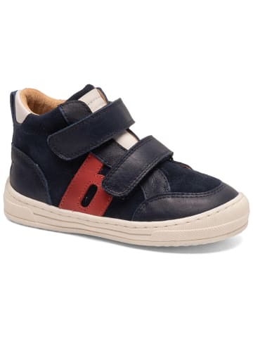 bisgaard Leder-Sneakers in Dunkelblau/ Rot