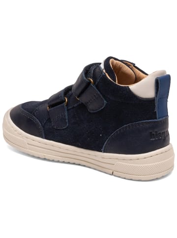 bisgaard Leder-Sneakers in Dunkelblau/ Rot